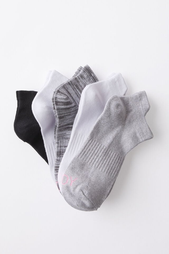 cotton on Body 5Pk Ankle Sport Sock greyscale