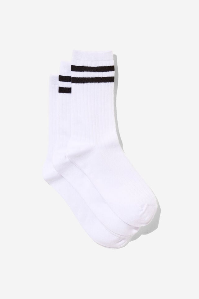 cotton on Body Crew Socks 3Pk white/black stripe