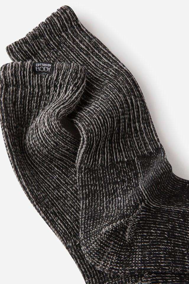 Cotton On Body Hiking Sock Charcoal/black
