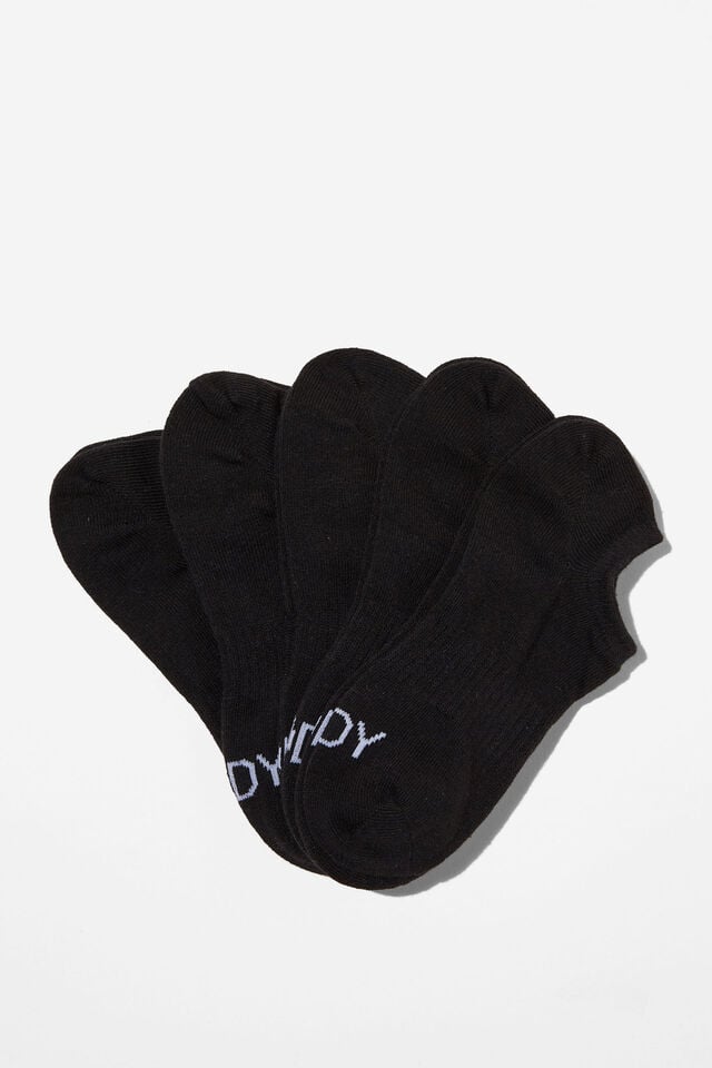 cotton on Body Low Cut Sneaker Socks 5Pk black