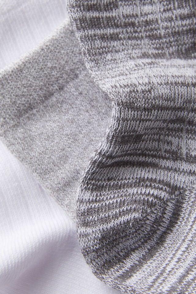 Cotton On Body Mid Crew Socks 3Pk Greyscale