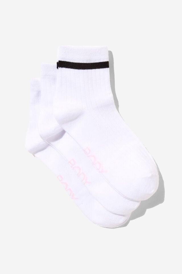 cotton on Body Mid Crew Socks 3Pk white