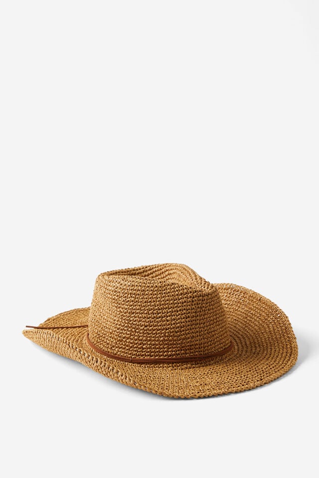 cotton on Body Western Hat brown/ braided cord