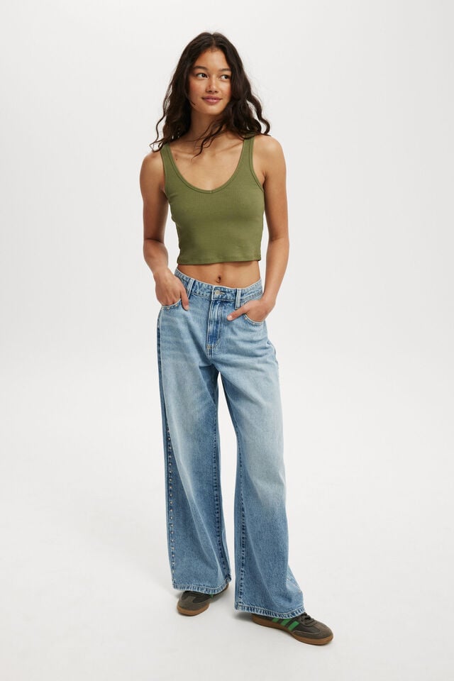 Cotton On Bondi Tank Cactus Green