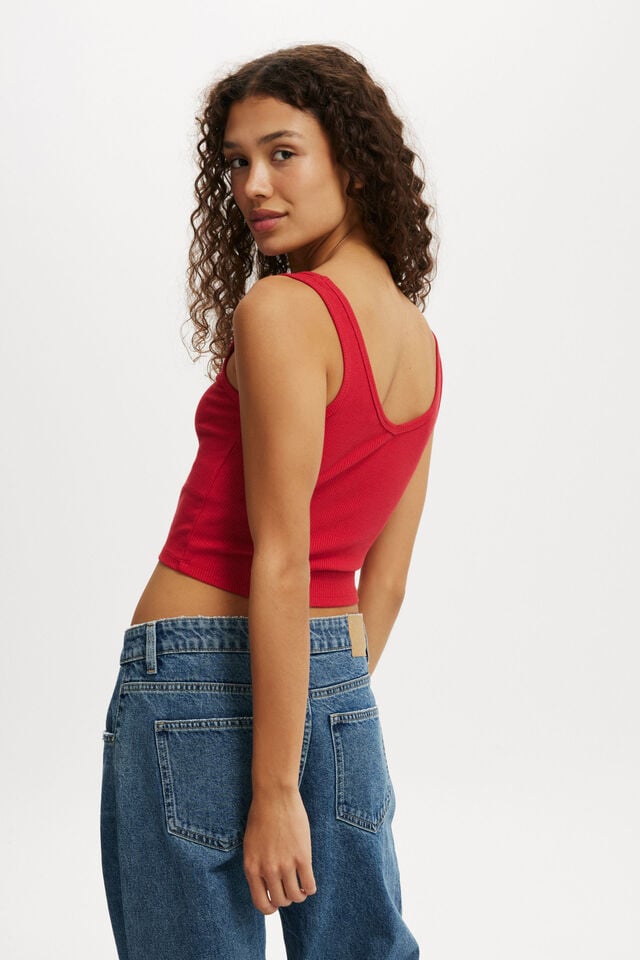 Cotton On Bondi Tank Crimson Kiss