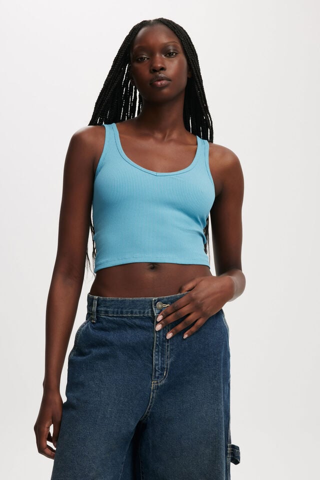 cotton on Bondi Tank tanzanite blue