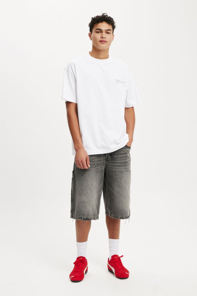 Cotton On Box Fit Easy T-Shirt White/open Sounds