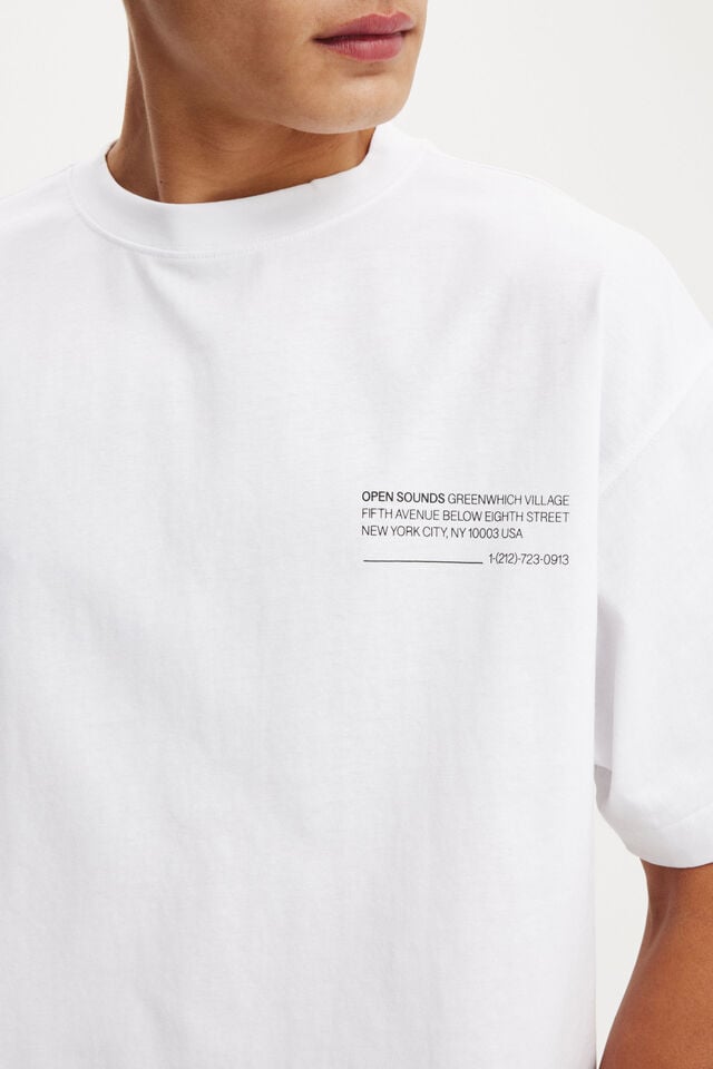 Cotton On Box Fit Easy T-Shirt White/open Sounds