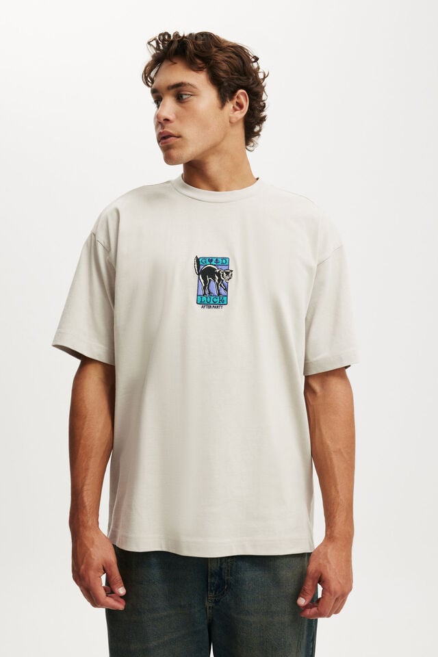 cotton on Box Fit Graphic T-Shirt smoke/good luck