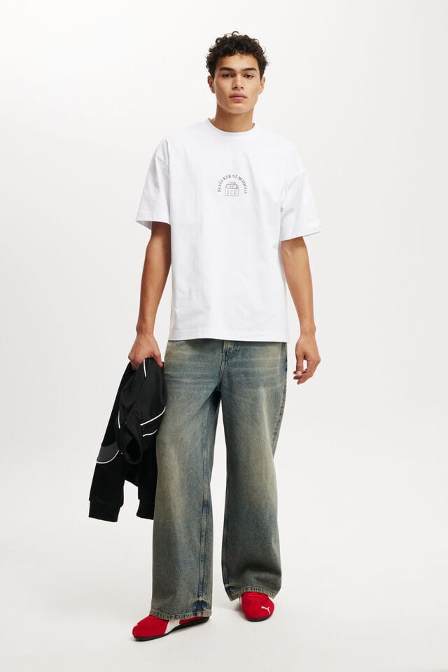 Cotton On Box Fit Graphic T-Shirt White/bleeker St