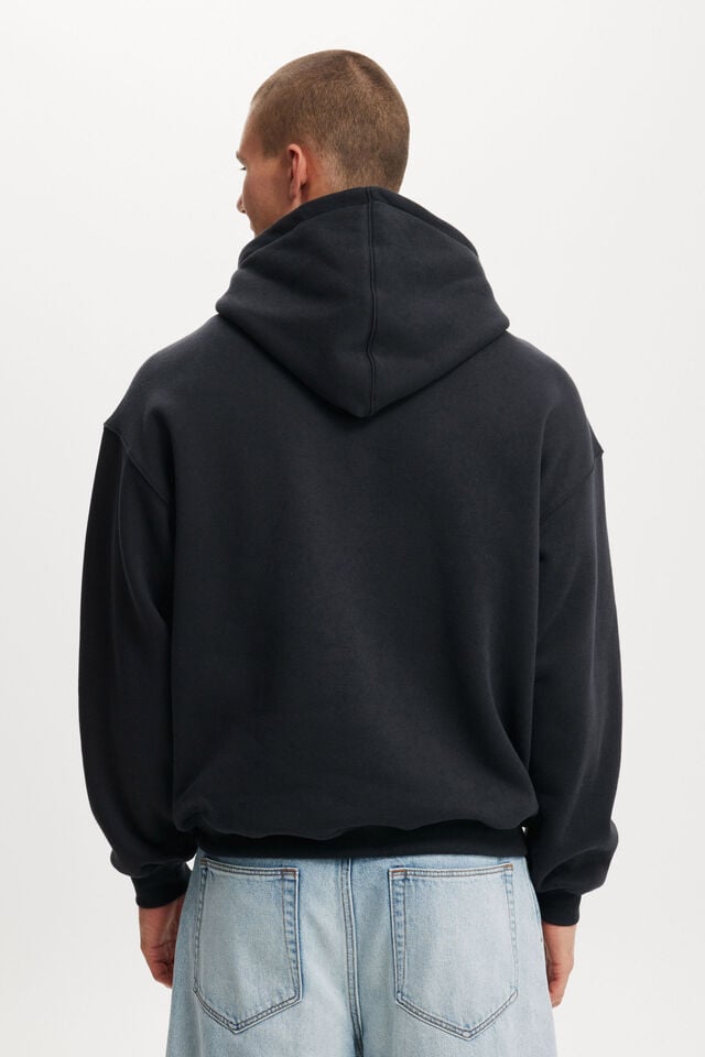 Cotton On Box Fit Hoodie Washed Black