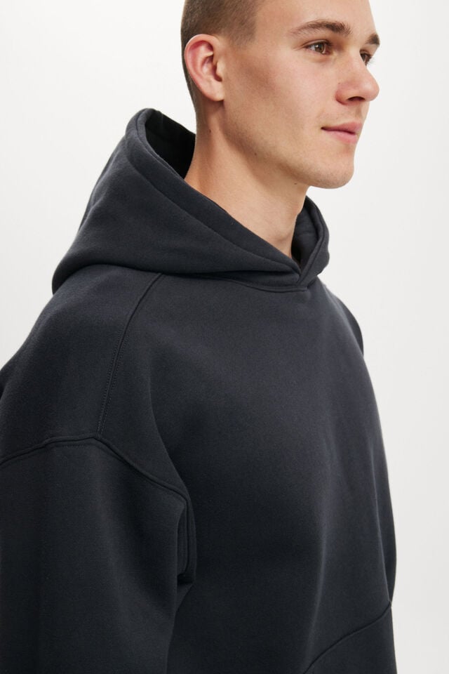 Cotton On Box Fit Hoodie Washed Black