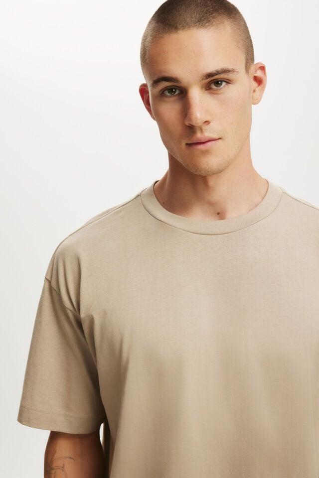 Cotton On Box Fit T-Shirt Gravel Stone