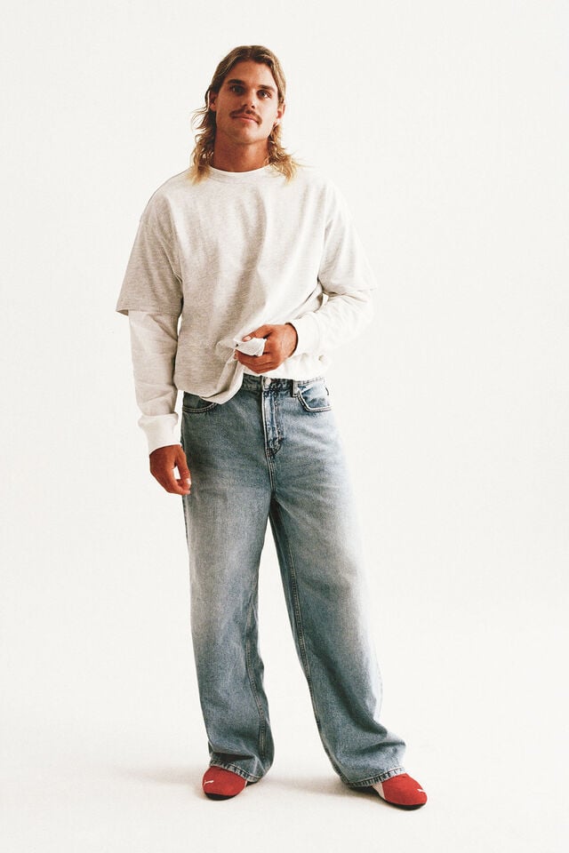 cotton on Box Fit T-Shirt light grey marle