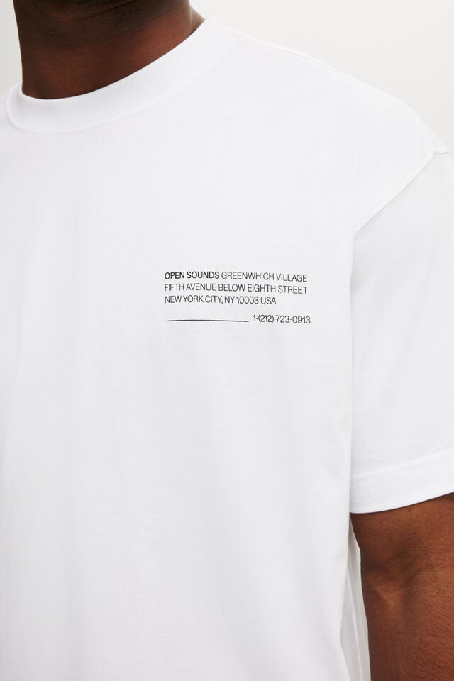 Cotton On Box Fit Text T-Shirt White/open Sounds
