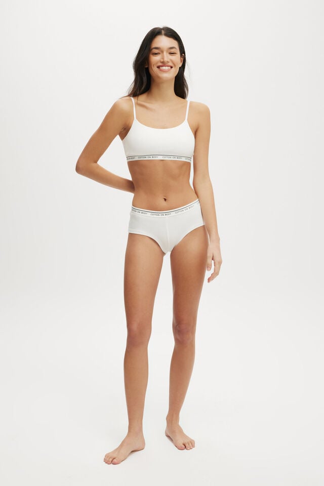 cotton on Branded Cotton Cheeky Boyshort white