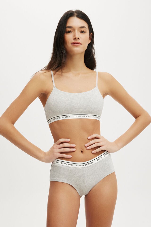 cotton on Branded Cotton Scoop Bralette grey marle