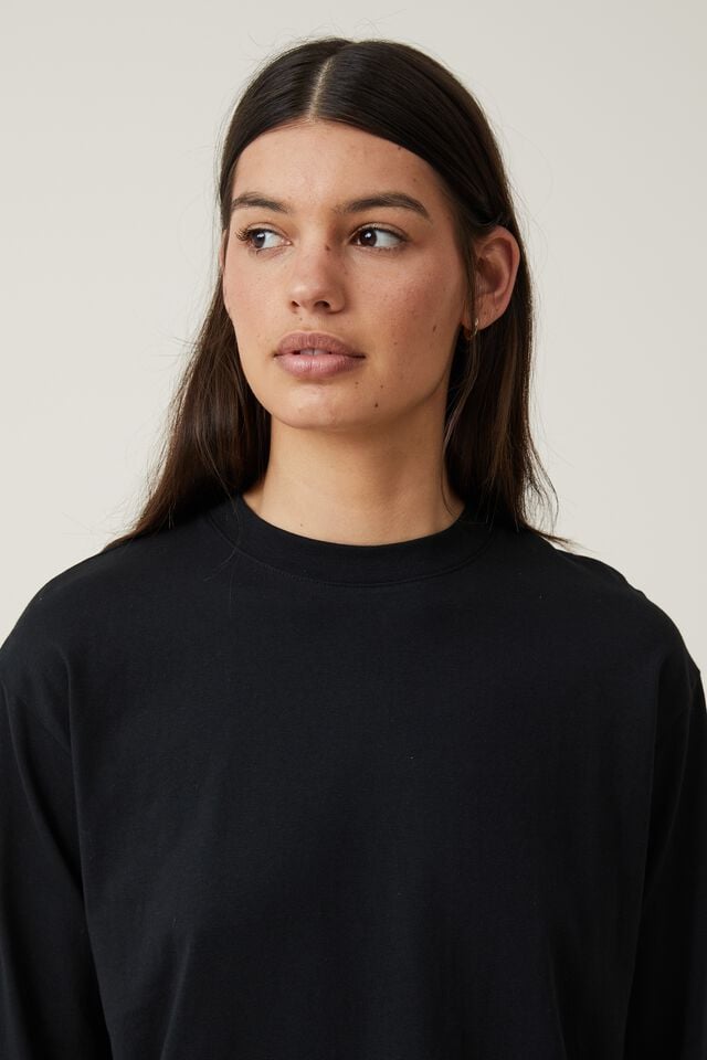 Cotton On Brody Oversized Long Sleeve Top Black
