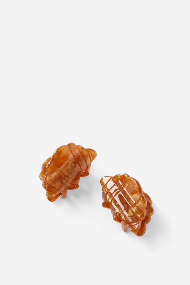 cotton on Brunch Club Hair Clips 2Pk caramel