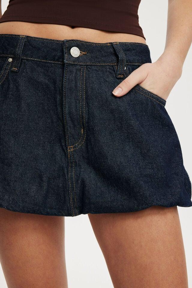 Cotton On Bubble Denim Skirt Shutter Blue
