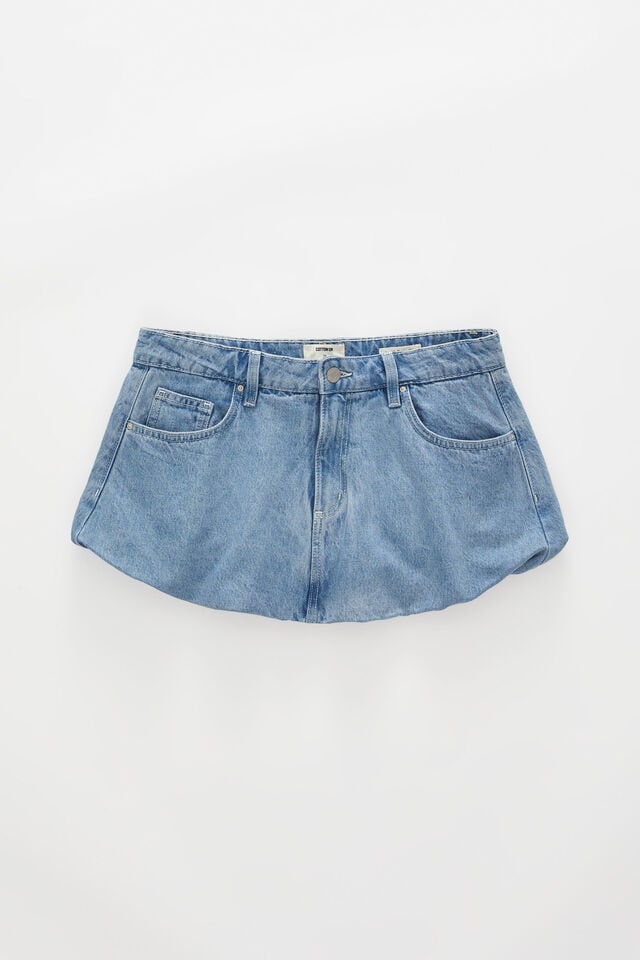 Cotton On Bubble Denim Skirt Sports Blue