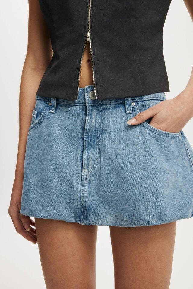 Cotton On Bubble Denim Skirt Sports Blue