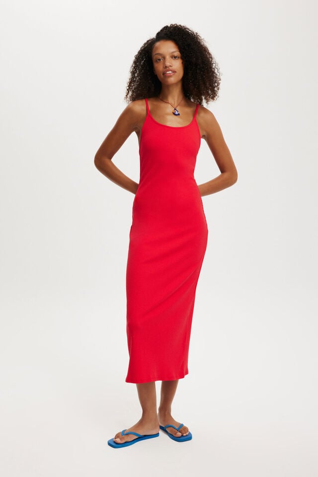 Cotton On Byron Low Back Maxi Dress Lava Flare