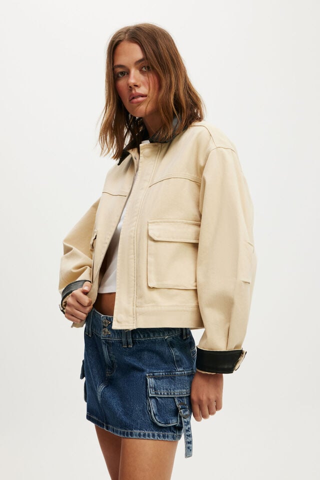 Cotton On Cargo Denim Mini Skirt Atlantic Blue