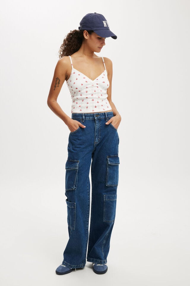 cotton on Cargo Wide Leg Jean nordic blue