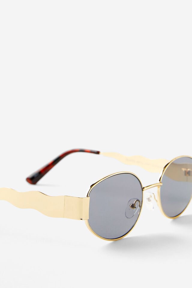 Cotton On Celeste Metal Wavy Sunglasses Gold/smoke