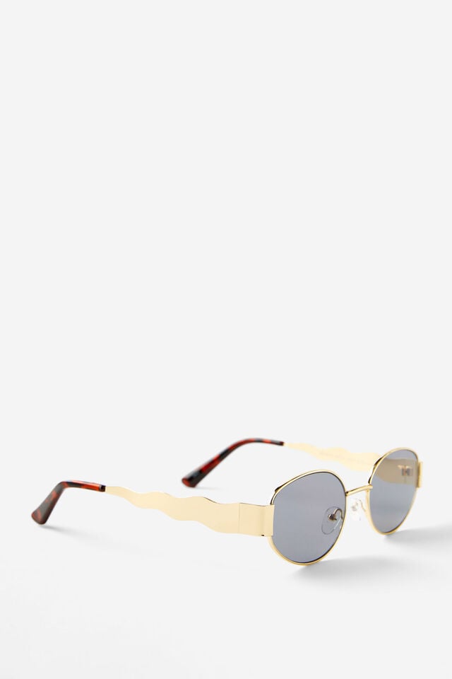 Cotton On Celeste Metal Wavy Sunglasses Gold/smoke