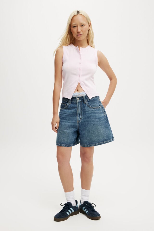 Cotton On Charlie Button Front Tank Babydoll