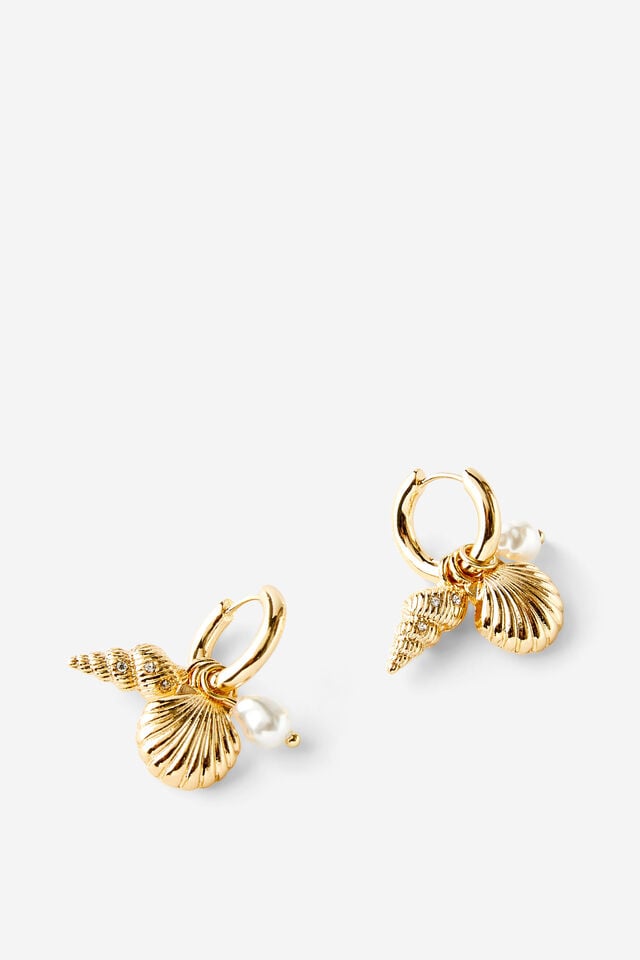 Cotton On Charm Huggie Set Up Summer Charm Gold