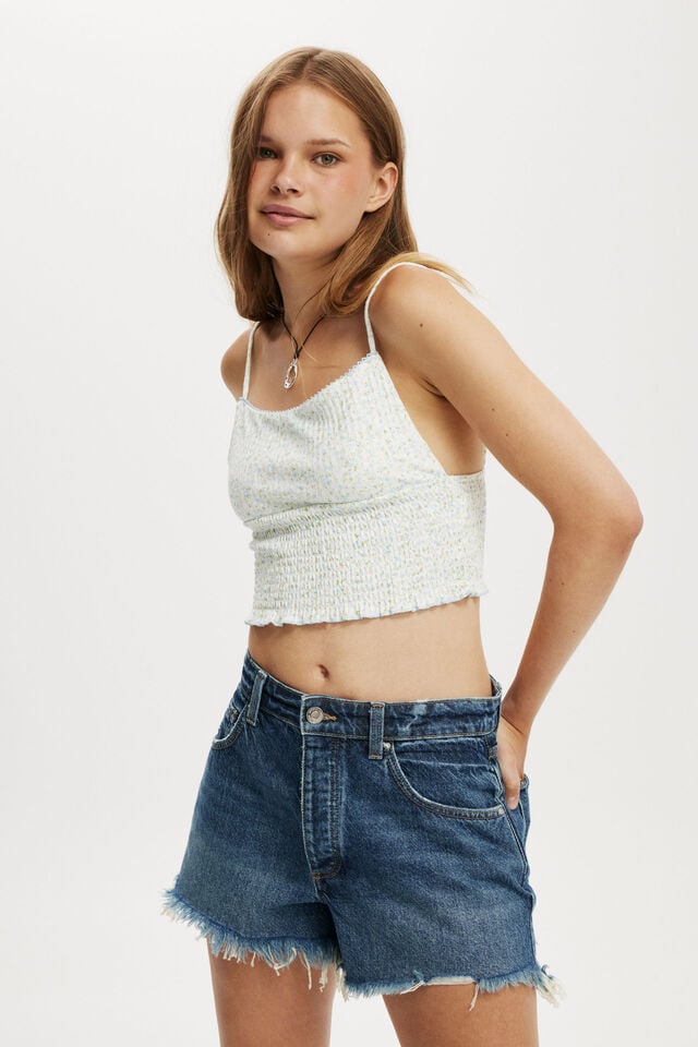 cotton on Chloe Shirred Cami isabelle ditsy blue