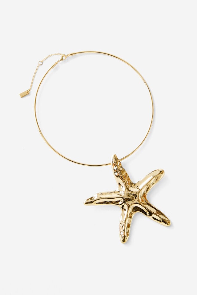 cotton on Choker Necklace up starfish torque gold