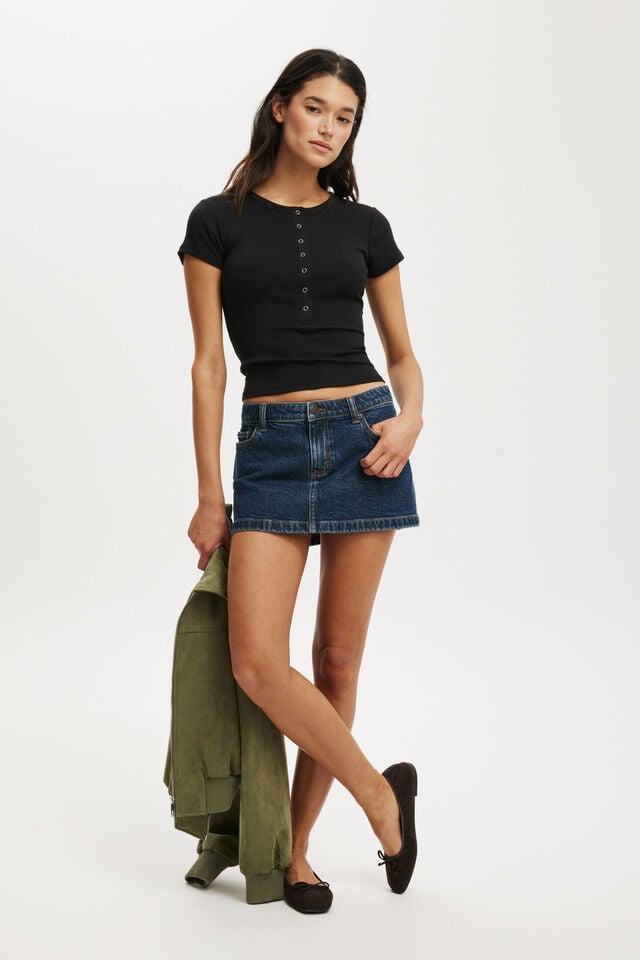 Cotton On Christy Henley Tee Black