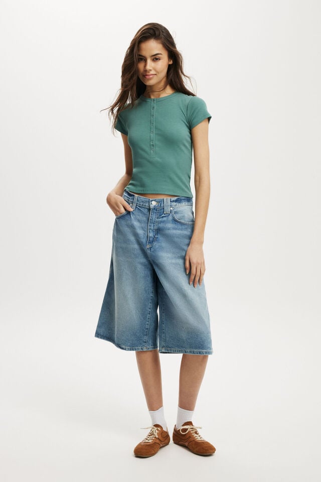 Cotton On Christy Henley Tee Cloudy Jade
