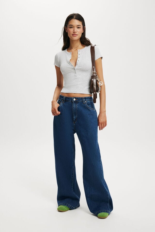 Cotton On Christy Henley Tee Grey Marle