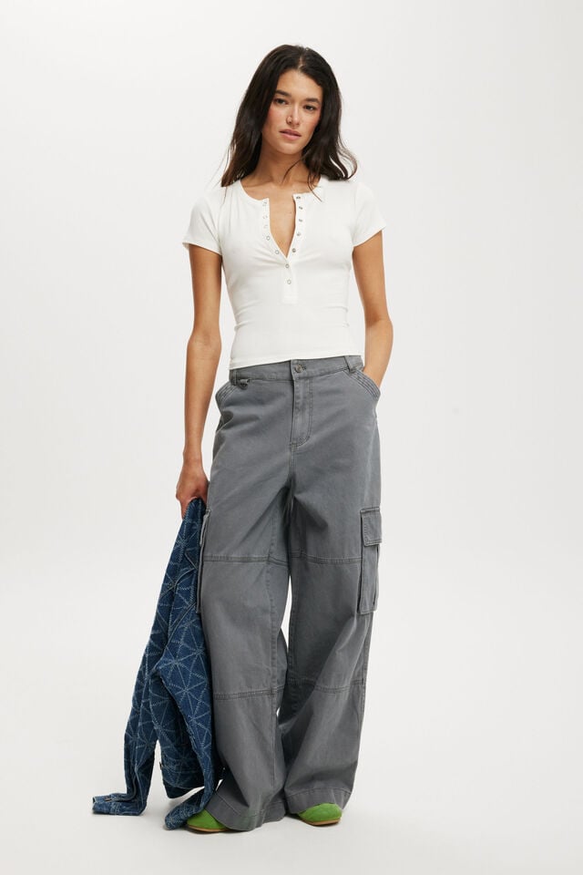 Cotton On Christy Henley Tee Vintage White