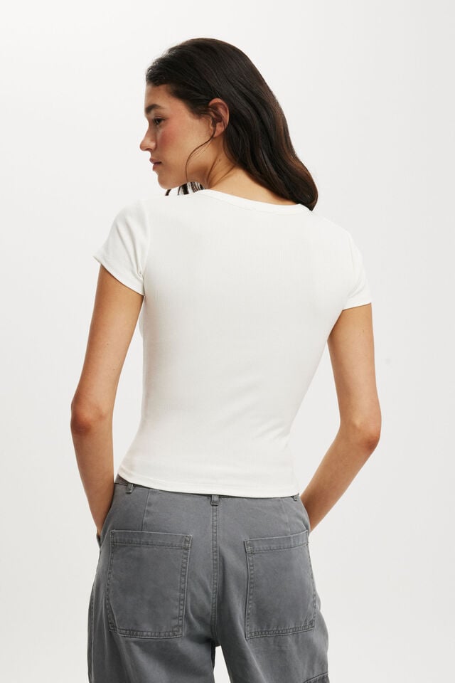 Cotton On Christy Henley Tee Vintage White