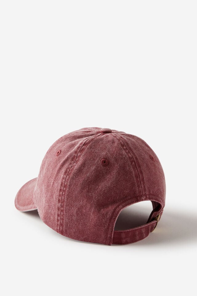Cotton On Classic Dad Cap Floral Stem/sour Cherry