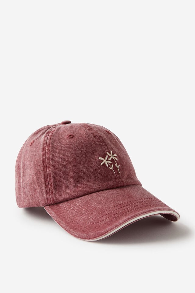 cotton on Classic Dad Cap floral stem/sour cherry