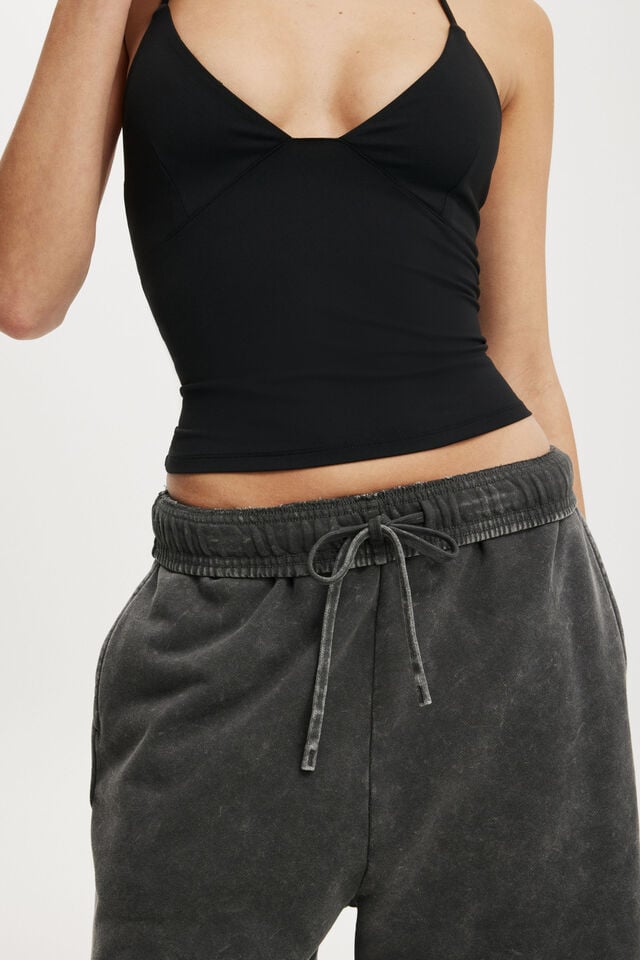 Cotton On Classic Fleece Jort Washed Black