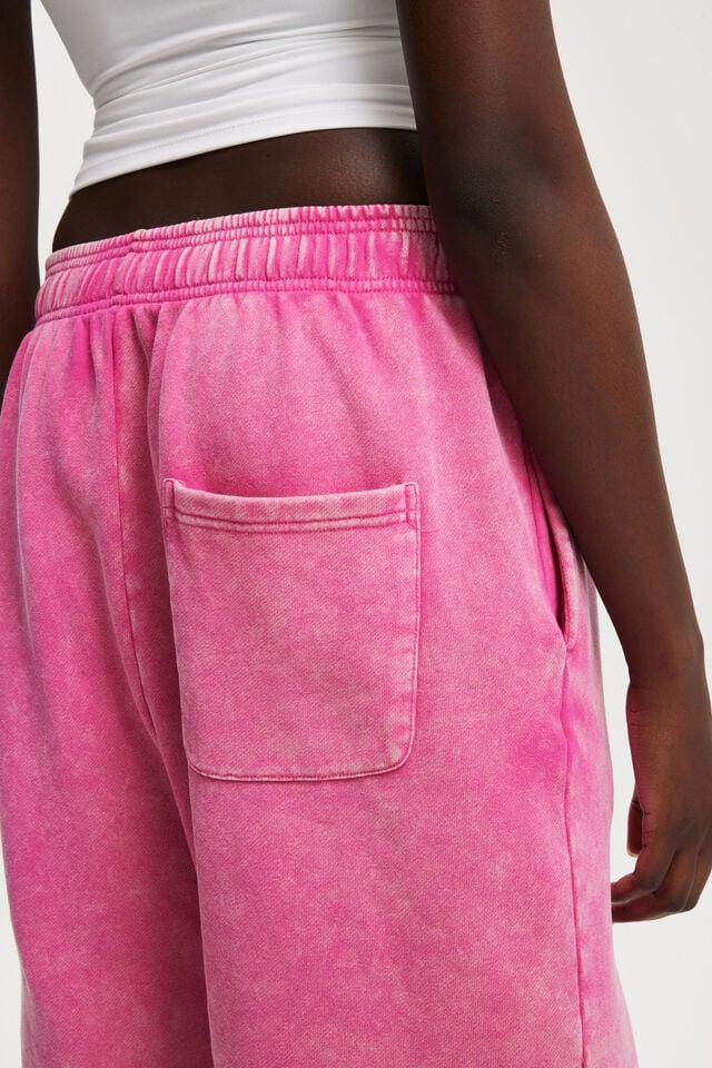 Cotton On Classic Fleece Jort Washed Bright Pink