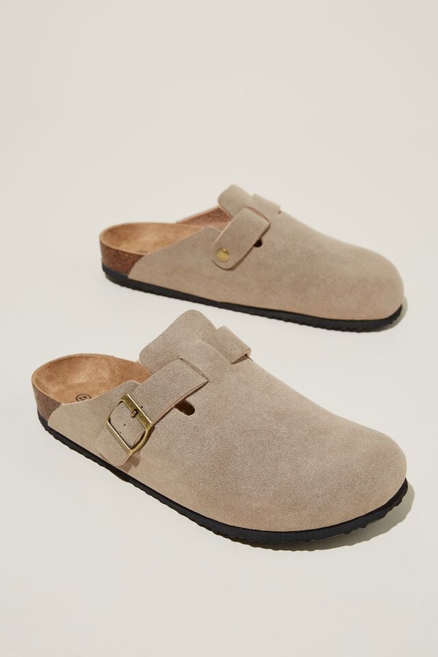 Cotton On Closed Toe Buckle Slide Taupe