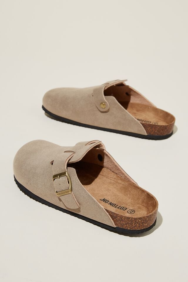 Cotton On Closed Toe Buckle Slide Taupe