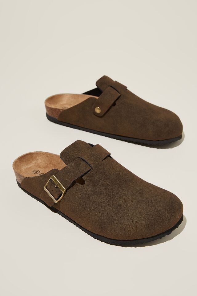 Cotton On Closed Toe Buckle Slide Tobacco