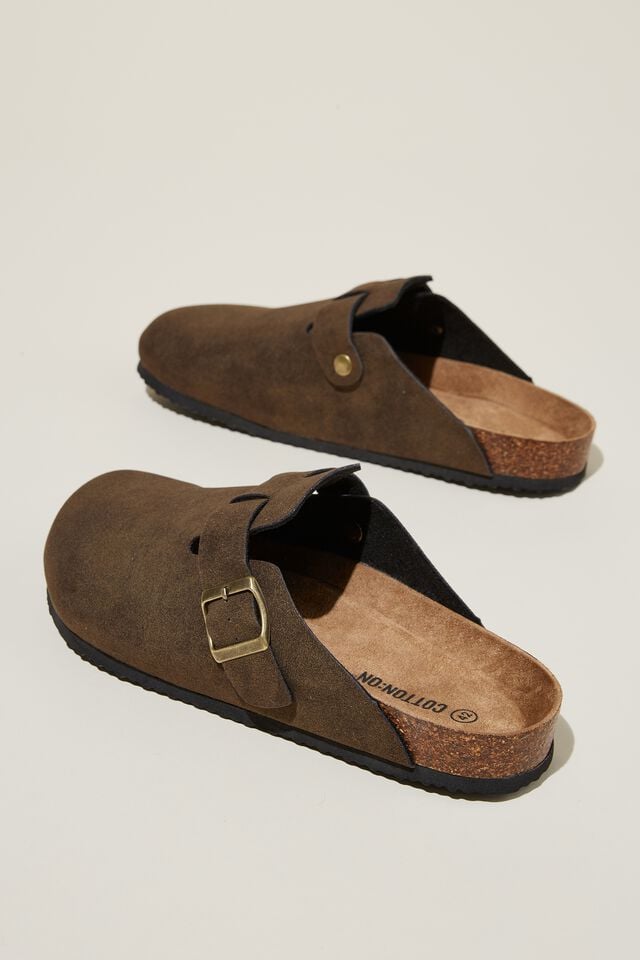 Cotton On Closed Toe Buckle Slide Tobacco