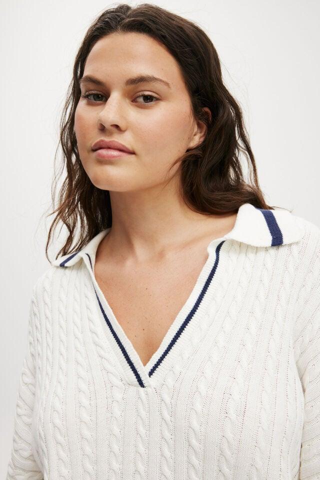 Cotton On Coco Cotton Long Sleeve Polo White