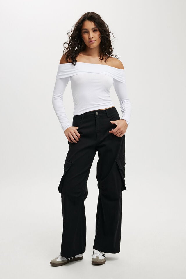 Cotton On Cody Baggy Cargo Pant Black